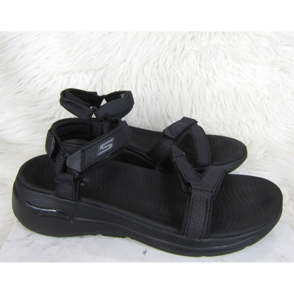 Skechers GO Walk Arch Fit Black Cruise Around Comfort Sandals Women's Size 11